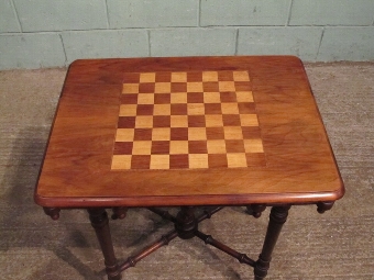 Antique Superb Antique Victorian Satin Walnut Games Table w7234/31.12