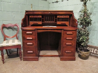 Excellent Quality Antique Victorian Oak Roll Top Desk W7253/7.1