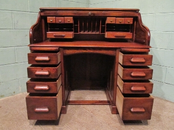 Antique Excellent Quality Antique Victorian Oak Roll Top Desk W7253/7.1
