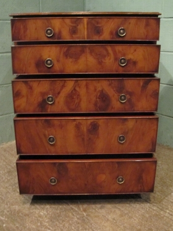 Antique ANTIQUE SMALL YEW WOOD CHEST OF DRAWERS C1920 W7236/7.1