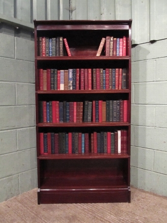 Antique ANTIQUE EDWARDIAN MAHOGANY TALL OPEN BOOKCASE W7303/11.2