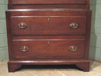 Antique ANTIQUE 18TH CENTURY ENGLISH OAK CHEST ON CHEST OF DRAWERS W7450/29.4