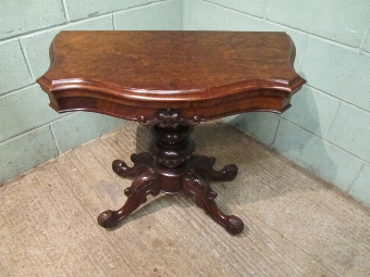 Antique Antique William 1V Burr Walnut Fold Over Games Table c1830 w7560/9.9