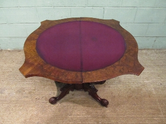 Antique Antique William 1V Burr Walnut Fold Over Games Table c1830 w7560/9.9