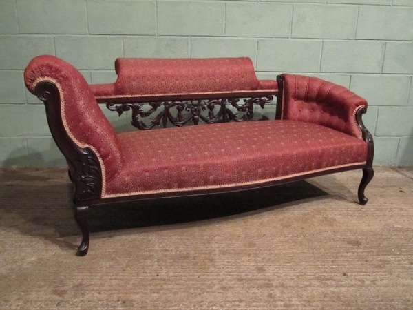 Antique Antique Victorian Mahogany Chaise Longue Sofa c1890