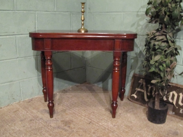 ANTIQUE VICTORIAN MAHOGANY FOLD OVER TABLE W7004/9.7