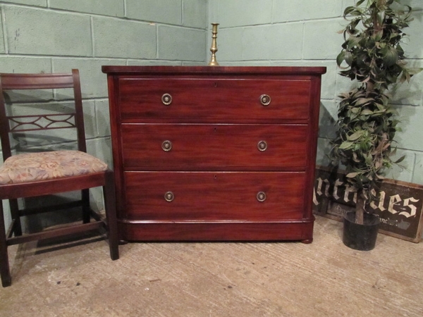 ANTIQUE VICTORIAN MAHOGANY SMALL CHEST OF DRAWERS W6990/25.6