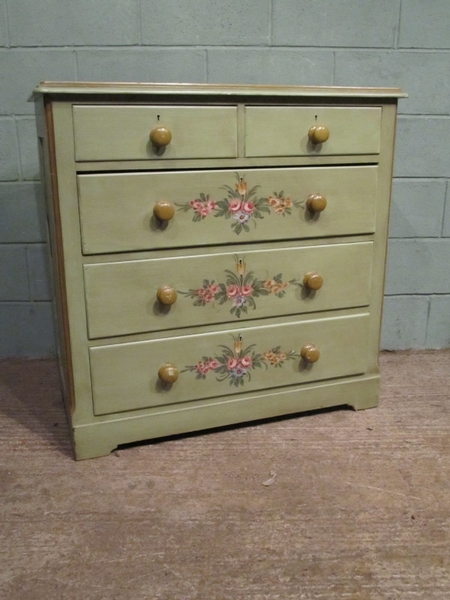ANTIQUE 19TH CENTURY PAINTED VENETIAN CHEST OF DRAWERS W6974/11.7