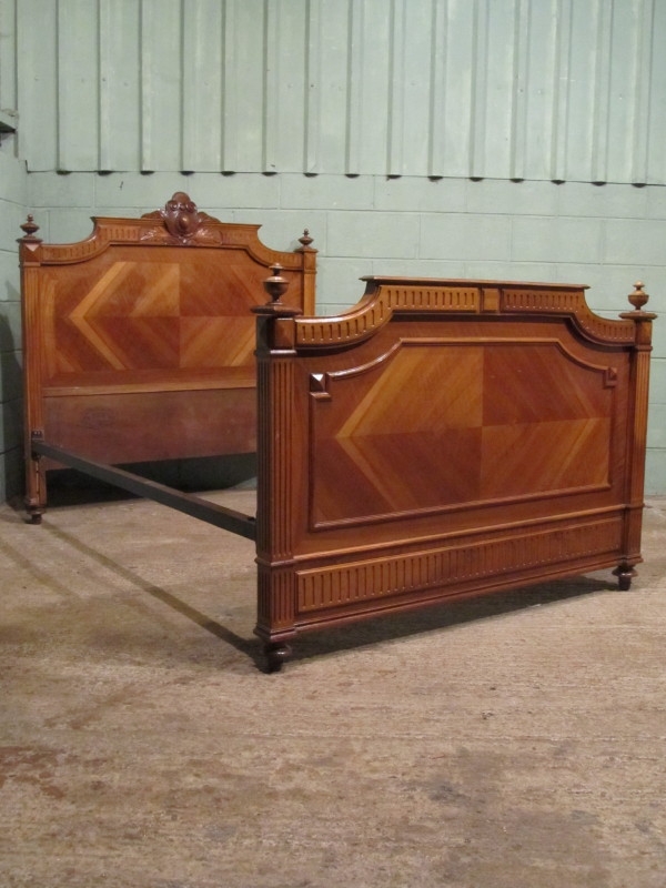 Antique French Walnut Louis Phillippe Double Bed 