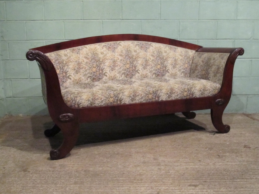 ANTIQUE VICTORIAN MAHOGANY REGENCY STYLE SOFA C1880 W7116/15.10