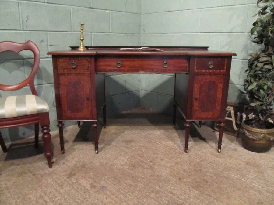ANTIQUE EDWARDIAN MAHOGANY DESK WITH MARQUETRY W7103/22.10