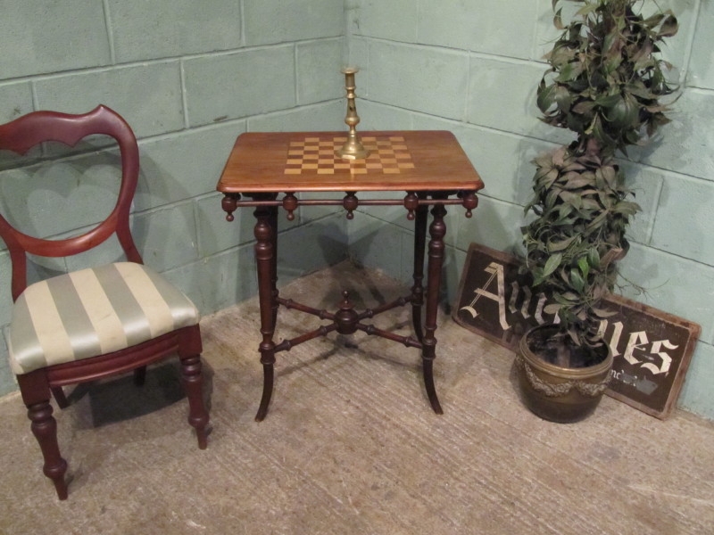 Antique Superb Antique Victorian Satin Walnut Games Table w7234/31.12