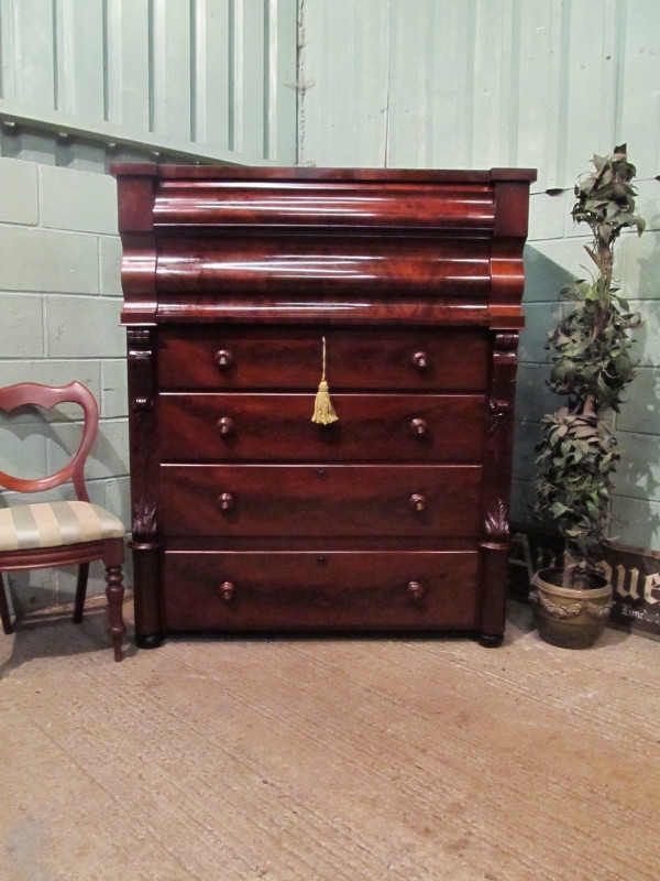 ANTIQUE LARGE VICTORIAN MAHOGANY SCOTCH CHEST OF DRAWERS C1860 W7278/21.1