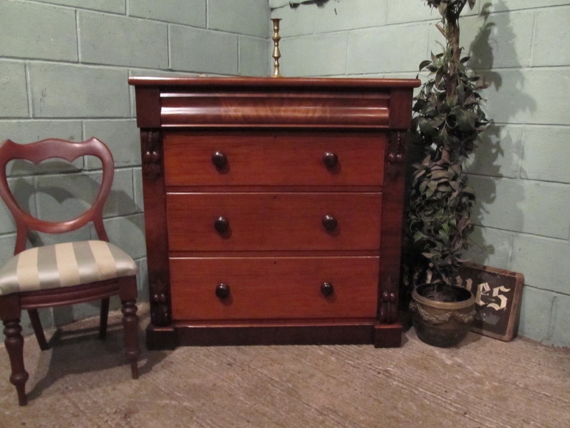 Antique Victorian Mahogany Small Scotch Chest of Drawers w7279/21.1