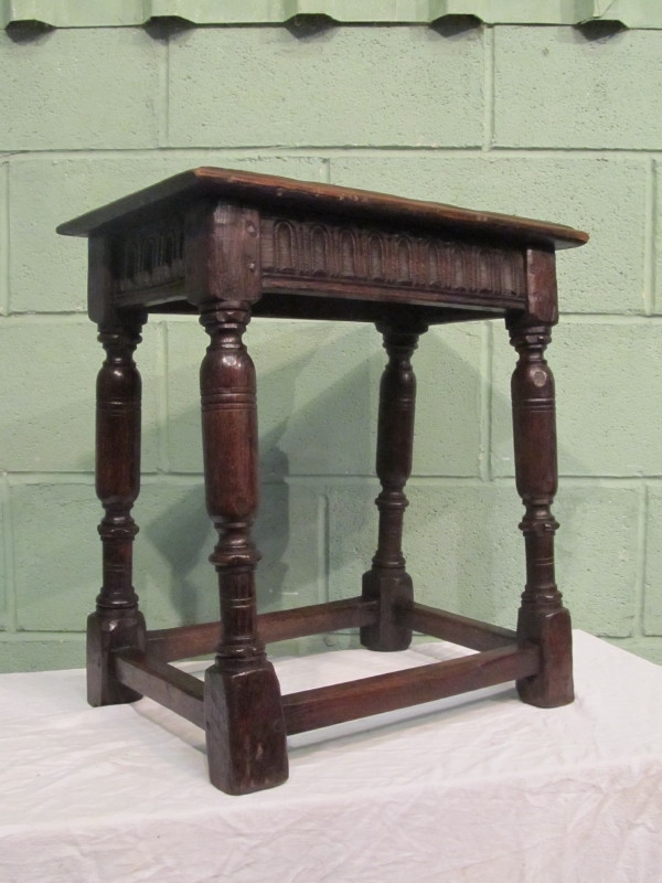 ANTIQUE 18TH CENTURY COUNTRY OAK JOINT STOOL C1750 W7304/11.2