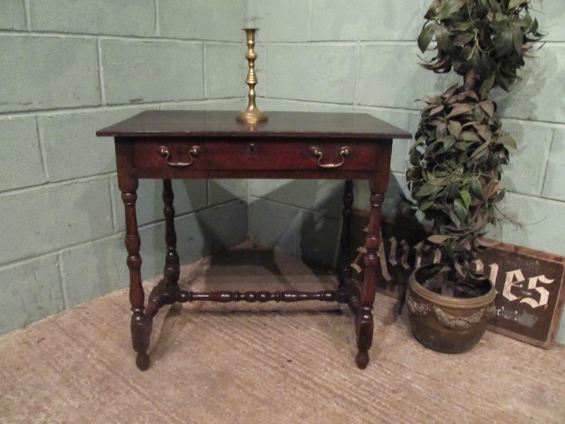 ANTIQUE 18TH CENTURY JOINED OAK SIDE TABLE C1780 W7300/18.2