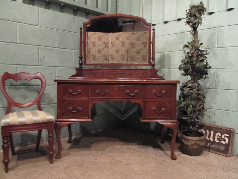 ANTIQUE EDWARDIAN MAHOGANY CHIPPENDALE DRESSING TABLE C1900 W7328/25.2