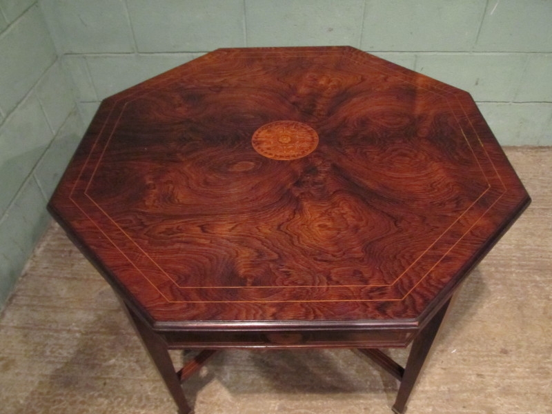 ANTIQUE EDWARDIAN ROSEWOOD INLAID CENTRE TABLE W7428/8.4