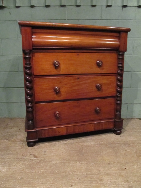 ANTIQUE VICTORIAN MAHOGANY SCOTCH CHEST OF DRAWERS W7424/8.4
