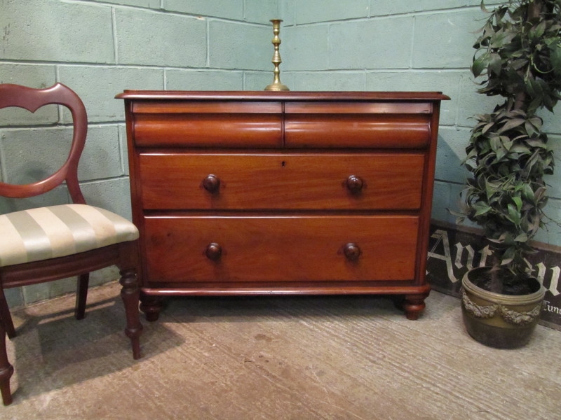 ANTIQUE VICTORIAN MAHOGANY CHEST OF DRAWERS W7371/10.6