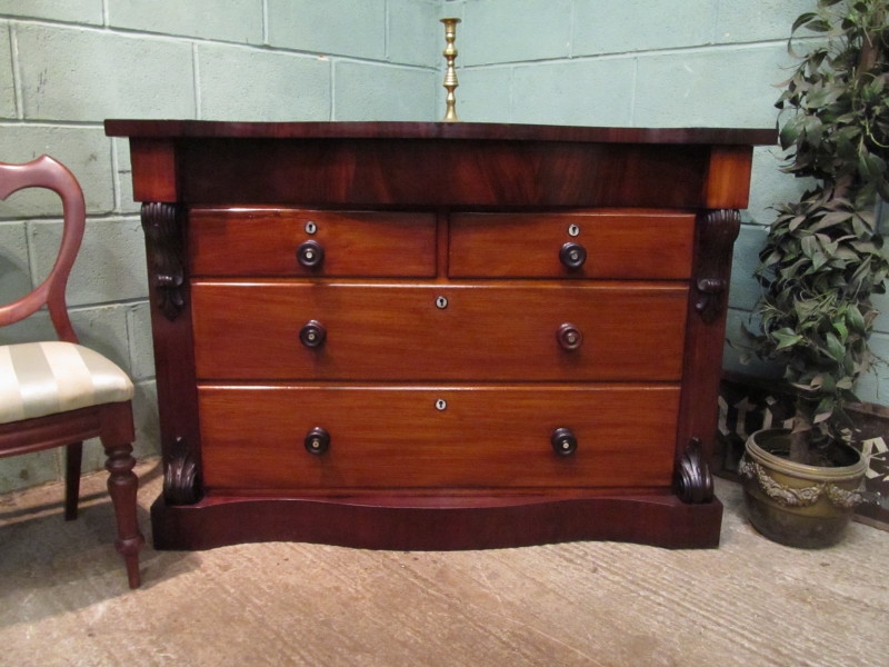ANTIQUE VICTORIAN MAHOGANY SCOTCH CHEST OF DRAWERS C1860 W7480/10.6