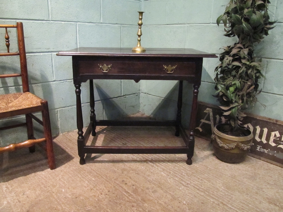 Antique Late 18th Century Country Oak Side Table w7531/26.8