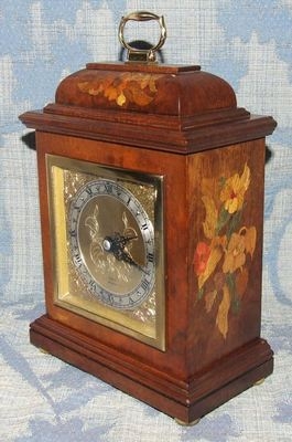 Exquisite Walnut & Burr Walnut Inlaid Bracket Mantel Clock by ELLIOTT LONDON