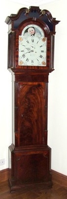 Antique Mahogany Rolling Moon & CENTRE DATE Longcase Grandfather Clock WEAVERHAM