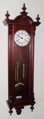 Grand German KIENINGER Double Weighted Mahogany Vienna Wall Clock : Working