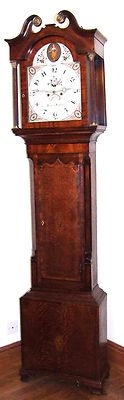 Antique 8 DAY Inlaid Oak Grandfather Longcase Clock : DEACON BARTON No.1273 1806