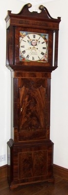 Antique Mahogany Halifax Moon Longcase Grandfather Clock : MADDOCKS FRODSHAM