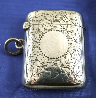 Antique Antique VICTORIAN HALLMARKED BIRMINGHAM Silver Vesta Case 1897 Deakin Francis 29