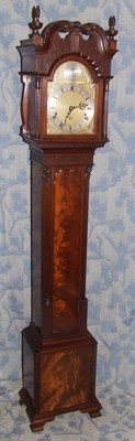 Antique Mahogany Grandmother Clock / Miniature Longcase : Westminster Chimes