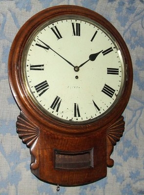 Grand Antique Oak Fusee Drop Dial Clock 14
