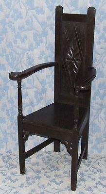 Wonderful Antique Carved Oak Chair Armchair Arm Chair