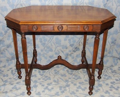 Antique Satin Walnut Side Table / Hall Table / Lamp Stand / Window Table