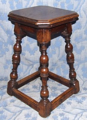 Antique Continental Oak Joint Stool / Lamp Stand / Occasional Table c1800 (42)