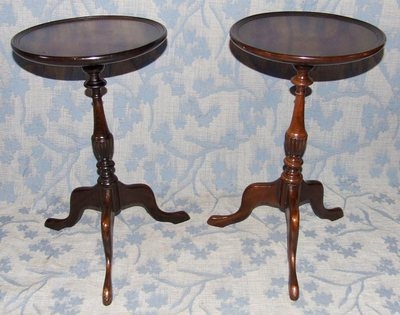 PAIR Antique Style Mahogany Wine Tables Lamp Stands