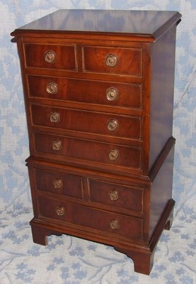 Petite Antique Style Mahogany Chest on Chest / Lamp Stand / Magazine Rack