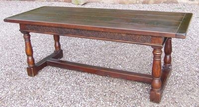 Massive Antique 17th Century Style ELM Refectory Table 7ft Long circa 1950