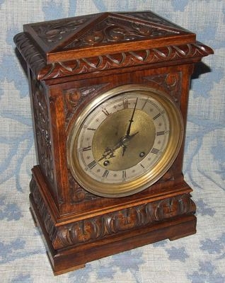 Antique Carved WALNUT TING TANG Bracket Clock WINTERHALDER & HOFFMEIER W & H