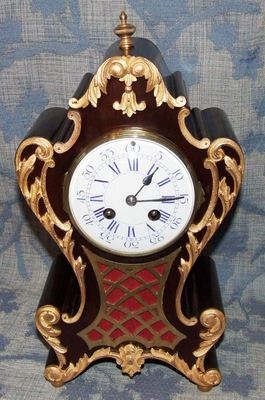 French Antique Mahogany and Ormolu Bracket / Mantel Clock : JAPY FRERES & CIE