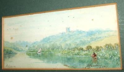 Antique Watercolour PICKMERE Lake Knutsford : H MEADWAY