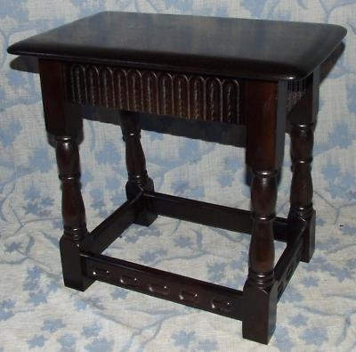 Antique Carved Oak Joint / Foot Stool / Table (30)