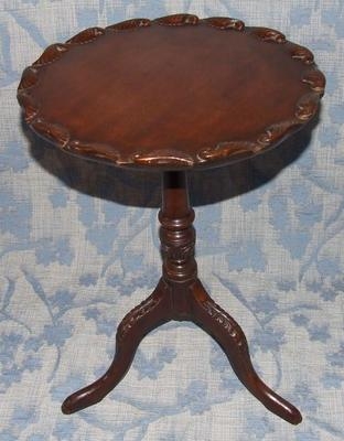 Antique EDWARDIAN Carved Mahogany Wine Table Lamp Stand (16)