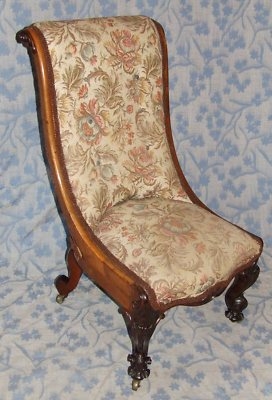 Antique Carved ROSEWOOD Nursing / Slipper  Ladies Chair