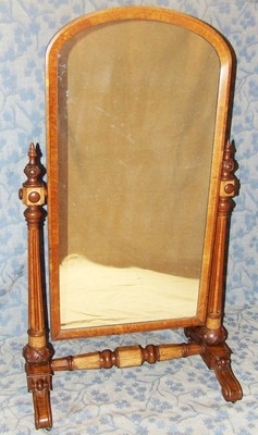 Stunning Antique William IV Carved Oak Cheval / Dressing Mirror (03)