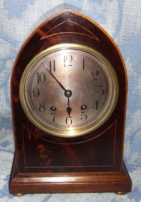 Antique Mahogany TING TANG Lancet Bracket Mantel Clock : W & H Sch (82)