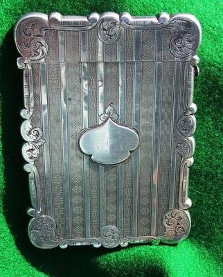 Antique VICTORIAN HALLMARKED Silver Card Case by Edward Smith of Birmingham 1852
