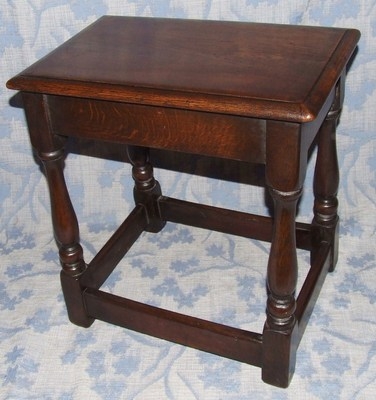 Antique Style SOLID Oak Joint Stool / Occasional Table / Lamp Stand (38)